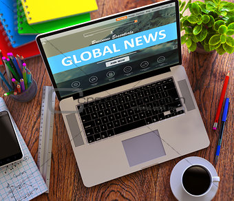 Global News. Online Working Concept.