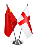 China and England - Miniature Flags.