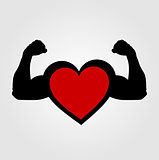 A heart with flexing muscles- Healthy heart