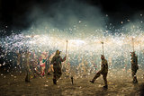 Correfoc performance by the devils or Diables in Spain