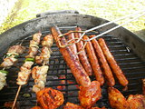 Meat on barbecue