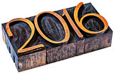 2016 year - number in wood type 
