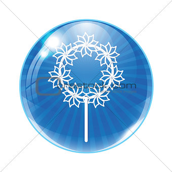 Abstract image of the white windmills inside of the.glass ball.