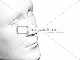 Human head of white color