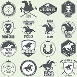 Set of vintage horse polo club labels 