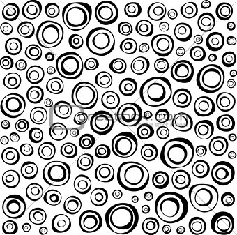 irregular concentric circles collection in black over white
