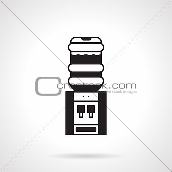 Black electric water cooler vector icon