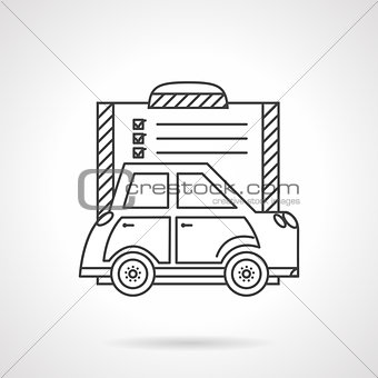 Buying a car flat line vector icon
