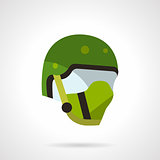 Green sports helmet vector icon