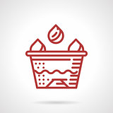 Tattoo ink cup red line vector icon