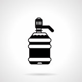 Black large water bottle vector icon