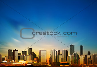 abstract background with panorama of vancouver