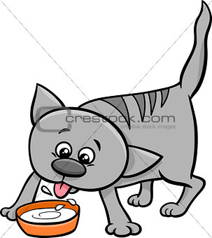 kitten drink milk cartoon