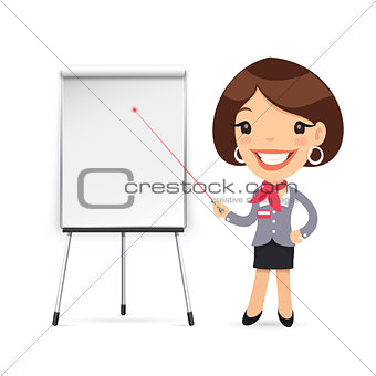 Female Manager Gives a Presentation or Seminar
