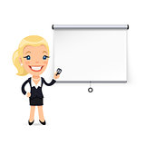Businesswoman Gives a Presentation or Seminar.