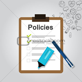 policies regulation concept list document company clipboard