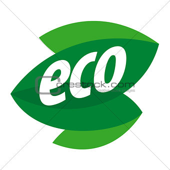 Abstract eco vector logo in the form of leaf