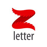 Abstract vector logo letter Z in the form of wings
