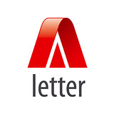 Abstract vector logo red letter A