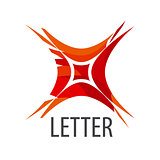 Abstract vector logo red letter X