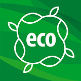eco vector logo in the form of plants on green background