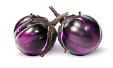 Two round ripe eggplant
