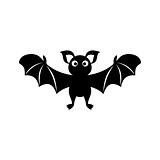 Cute bat silhouette icon