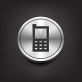 Phone icon on silver button.