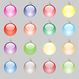 Set of Colorful Christmas Balls