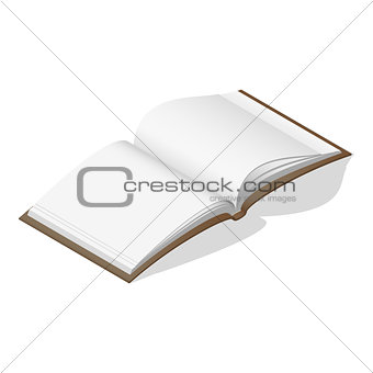 Open blank book isometric icon
