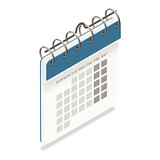 Calendar detailed isometric icon