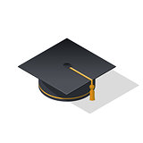Cap graduate isometric icon