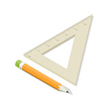 School ruler and  isometric icon
