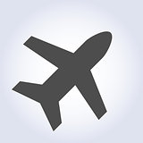 Plane silhouette in gray colors