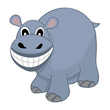 Funny Cartoon Hippo 