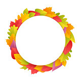Colorful Autumn Wreath with Copy Space