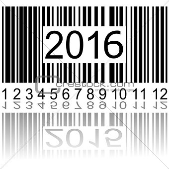2016 new year on the barcode
