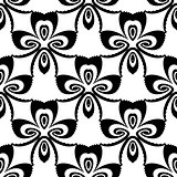 Design seamless monochrome flower pattern