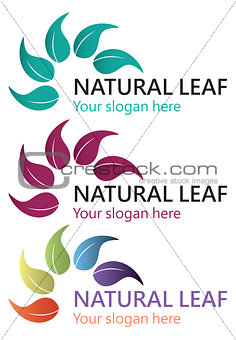 Natural leaf logo design