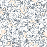Seamless pattern with  lilies