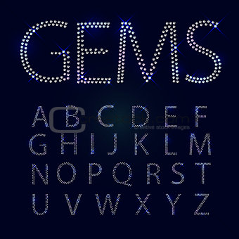 Gems alphabet. All capital letters.
