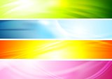 Smooth wavy abstract colorful banners