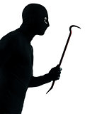 thief criminal holding crowbar portrait silhouette
