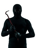 thief criminal holding crowbar portrait silhouette