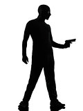 thief criminal terrorist aiming gun man silhouette