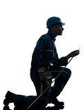 man construction worker silhouette
