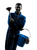 man janitor plumber  silhouette