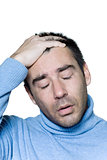 man portrait headache migraine