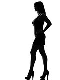 stylish silhouette woman standing profile full length