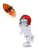 Morph Man throwing flaming Americal football